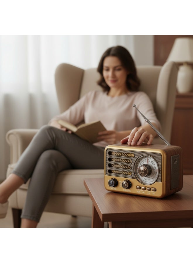 راديو محمول FM/AM/SW بـ 3 نطاقات - مشغل MP3/USB/TF وبلوتوث - مكبر صوت مدمج - بطارية قابلة للشحن- مصباح يدوي - موديل SG-31bt - Image 4